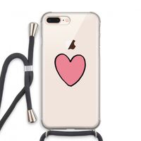Hartje: iPhone 8 Plus Transparant Hoesje met koord