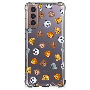 Doorzichtige Silicone Hoesje voor Samsung Galaxy S21 Plus Dieren Emojis