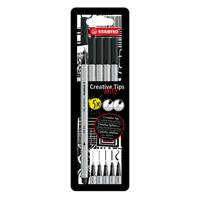 STABILO Creative Tips - etui met 5 puntdiktes - zwart