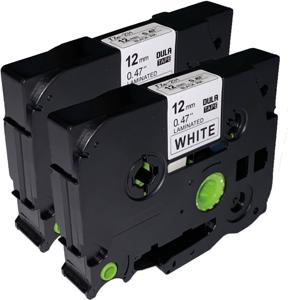 DULA - Brother Compatible Label Tape TZe-231 - 12 mm x 8 m - Zwart op Wit - voor Brother P-Touch - TZe231 - 2 Stuks