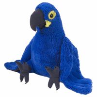 Blauw/paarse Macaw papegaai knuffel 30 cm - thumbnail