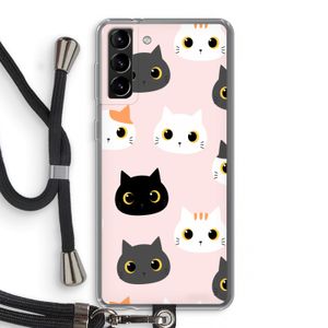 Katten: Samsung Galaxy S21 Plus Transparant Hoesje met koord