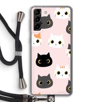 Katten: Samsung Galaxy S21 Plus Transparant Hoesje met koord