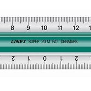 Linex 100202515 lineaal Bureauliniaal 200 mm Acrylglas, Rubber Groen, Wit 1 stuk(s)