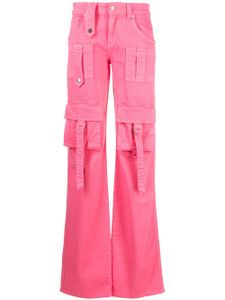 Blumarine jean cargo évasé à patch logo - Rose