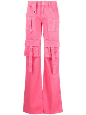 Blumarine jean cargo évasé à patch logo - Rose