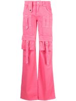 Blumarine jean cargo évasé à patch logo - Rose