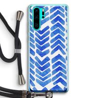 Blauwe pijlen: Huawei P30 Pro Transparant Hoesje met koord