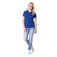 Dames basic poloshirt - kobalt blauw - korte mouw - getailleerd - katoen