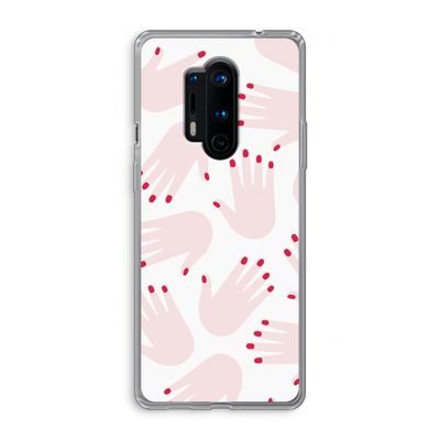 Hands pink: OnePlus 8 Pro Transparant Hoesje