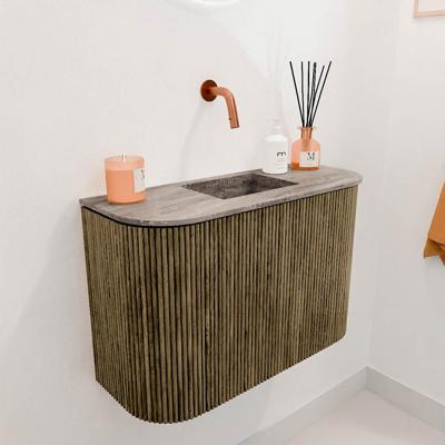 Toiletmeubel Mondiaz Joya Dlux | 63.2 cm | Meubelkleur Dusk | Faye wastafel Oza Wasbak Midden | Zonder kraangat(en)