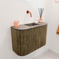 Toiletmeubel Mondiaz Joya Dlux | 63.2 cm | Meubelkleur Dusk | Faye wastafel Oza Wasbak Midden | Zonder kraangat(en) Toiletmeubel Mondiaz Joya Dlux | 63.2 cm | Meubelkleur Dusk | Faye wastafel Oza Wasbak Midden | Zonder kraangat(en)