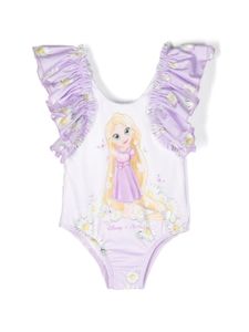 Monnalisa x Disney maillot de bain volanté à imprimé graphique - Violet