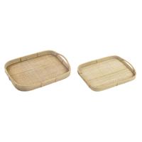Set van trays DKD Home Decor Bruin Rotan (51.5 x 36 x 7.5 cm) (44.5 x 31.5 x 6 cm) (2 pcs)