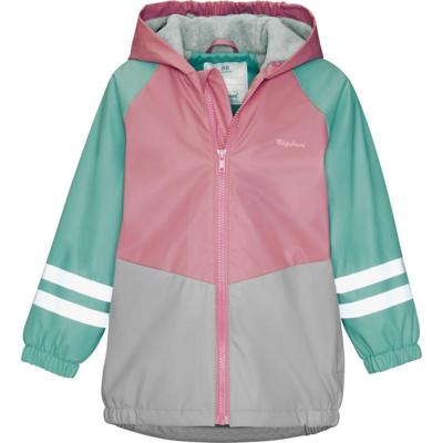 Playshoes regenjas gevoerd blokken groen roze-116