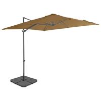 VidaXL Parasol met draagbare voet taupe - thumbnail