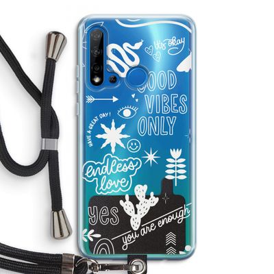 Good vibes: Huawei P20 Lite (2019) Transparant Hoesje met koord