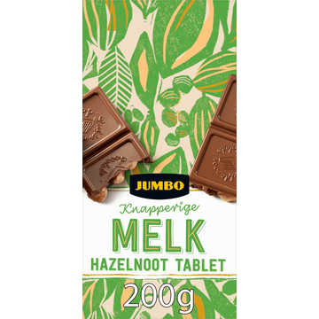 Jumbo Melkchocolade met Hazelnoot Tablet 200 g