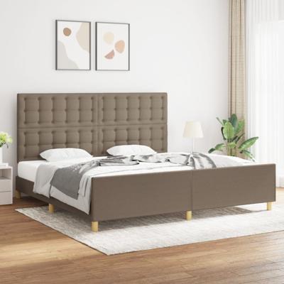 Bedframe zonder matras stof taupe 200x200 cm