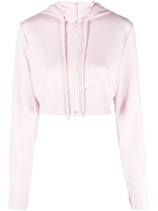 Courrèges hoodie zippé à coupe crop - Rose