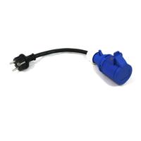 Qwatt Pro verloopsnoer randaarde stekker naar CEE contra - 3x2,5 qmm H07RN-F - IP44 - 0,3 meter