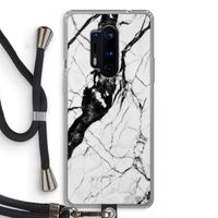 Witte marmer 2: OnePlus 8 Pro Transparant Hoesje met koord
