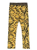 Versace Kids legging à imprimé Barocco Kids - Jaune