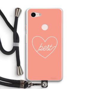 Best heart: Pixel 3 XL Transparant Hoesje met koord