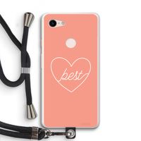 Best heart: Pixel 3 XL Transparant Hoesje met koord