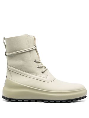 Stone Island Shadow Project bottines en cuir à patch logo - Vert