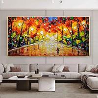 100% met de hand geschilderd 3d pattle mes bos olieverfschilderij handgeschilderde straatkunst bos nordic abstract decoratief liefhebbers herfst schilderij voor woonkamer slaapkamer wanddecoratie Lightinthebox - thumbnail