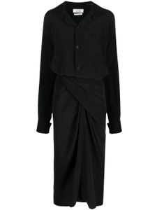 QUIRA robe boutonnée à manches longues - Noir