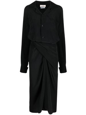 QUIRA robe boutonnée à manches longues - Noir