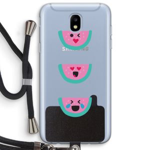 Smiley watermeloen: Samsung Galaxy J5 (2017) Transparant Hoesje met koord