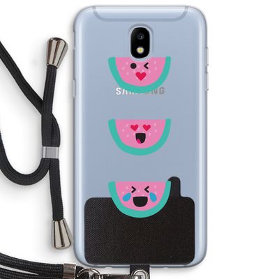 Smiley watermeloen: Samsung Galaxy J5 (2017) Transparant Hoesje met koord