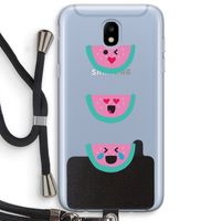 Smiley watermeloen: Samsung Galaxy J5 (2017) Transparant Hoesje met koord