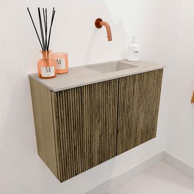 Toiletmeubel Mondiaz Joya Dlux | 60 cm | Meubelkleur Dusk | Faye wastafel Opalo Wasbak Rechts | Zonder kraangat(en)