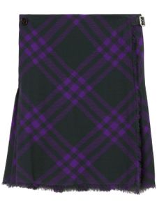 Burberry kilt frangé à carreaux - Violet