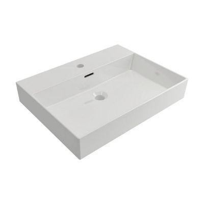 Wastafel Plieger Kansas 1 Kraangat 60x46,6 cm met Overloop Wit