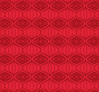 Rood oosters patroonbehang