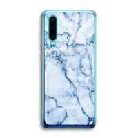 Blauw marmer: Huawei P30 Transparant Hoesje