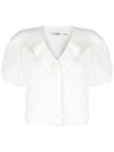 b+ab chemise frangée à manches bouffantes - Blanc