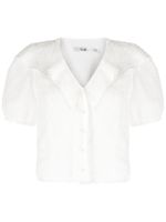 b+ab chemise frangée à manches bouffantes - Blanc