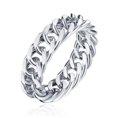Cilla Jewels Damesring met Cuban Link Schakel - Zilverkleurig -17mm