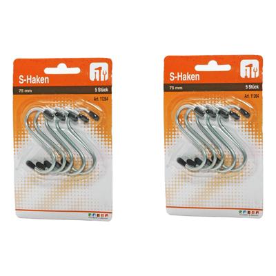 S-haken - 24x Stuks - metaal - 7,5 cm - ophanghaken voor keuken/ bestek S-haken - 24x Stuks - metaal - 7,5 cm - ophanghaken voor keuken/ bestek