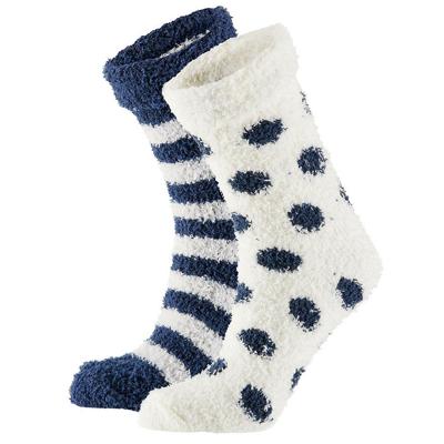 Apollo bedsokken / huissokken - dames - 2-pack - navy/wit - one size - Slaapsokken - Slofsokken Apollo bedsokken / huissokken - dames - 2-pack - navy/wit - one size - Slaapsokken - Slofsokken