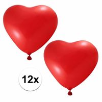 12x hartjes ballonnen rood - thumbnail