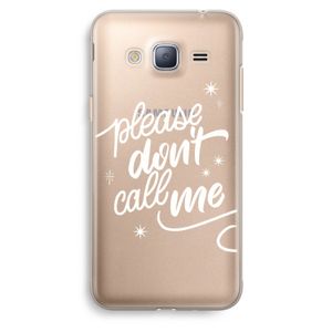 Don't call: Samsung Galaxy J3 (2016) Transparant Hoesje
