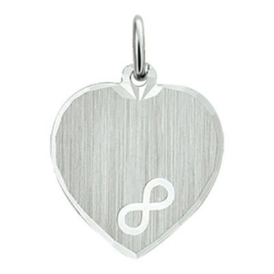 Graveerhartje 1323360 Infinity Poli/mat gediamanteerd 18 mm
