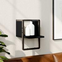 Wandschap met stang 20x25x30 cm zwart
